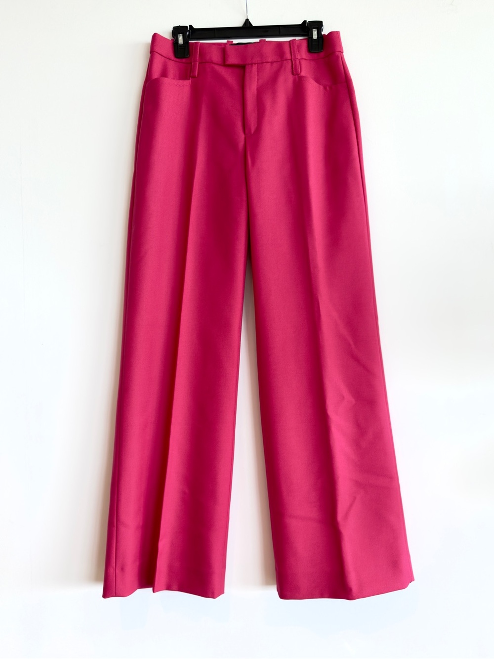Banana Republic Magenta Pink 100% Wool Wide Leg Dress Pants Trousers Size 4